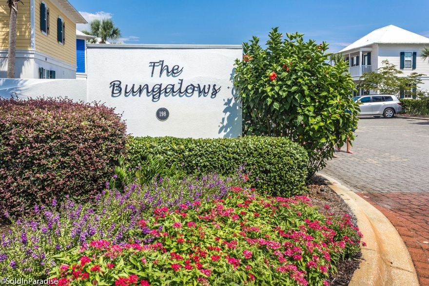 This charming Florida beach cottage is located in the Bungalows of Seagrove. Open floor plan and abundant natural light give an airy, fresh feel. Kitchen, dining, living area, half bath, and laundry are downstairs. 2 bedrooms upstairs with private baths and each exit to balconies. Quaint coastal dcor leave you feeling like you're away from it all. Community amenities include 2 pools, hot tub, beautifully landscaped grounds with adjoining lake. Restaurants, shopping and bike rentals abound along popular 30A. Beach access is directly across from Somerset Bridge Road. The perfect little paradise for a vacation or second home!