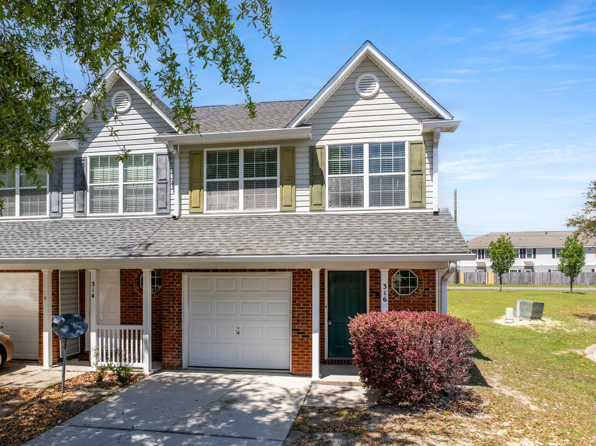 Welcome home to this updated spacious 3 bedroom, 2 and a half bath townhome right in the heart of Crestview New roof in December. New paint. New carpet on stairway. Appliances purchased in the last two years .This townhome has such a great layout with plenty of room downstairs for the kitchen, dining, and family room as well as a half bath. Upstairs you will find a spacious master bedroom with a master bath and two more bedrooms and a laundry room. One car garage as well as parking in the driveway. Check out the corner lot with lots of space at the front, side, and back of this home. Easy commute to Eglin AFB, Duke Field, and 7th SPG.