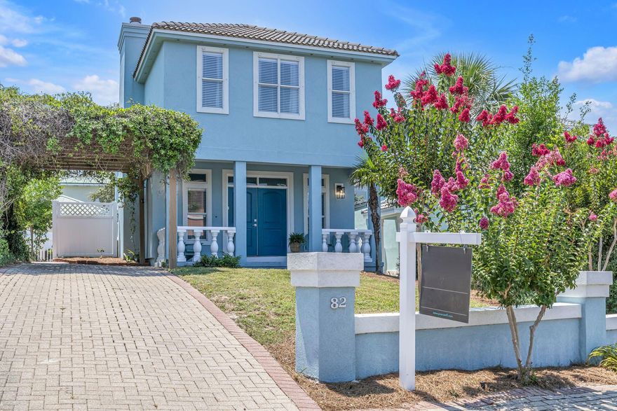 Introducing a coastal paradise! This gorgeous 3-bedroom, 3-bathroom home, freshly painted inside, boasts an open floor plan that seamlessly blends style and comfort. The kitchen is a chef's delight with granite countertops and stainless steel appliances, perfect for hosting gatherings. Located in the highly coveted Terra Cotta community, this home offers deeded beach access to the stunning white sandy beaches and emerald waters of the Gulf of Mexico. Imagine leisurely walks to the beach, with restaurants and shopping just a short stroll away. The home is bright and airy ambiance, enhanced by contemporary coastal decor and shiplap accents around the fireplace, creates an inviting retreat. With a private pool, this property is ideal as a vacation home, primary residence, or wonderful rental