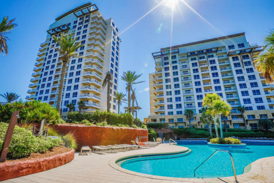Walk to Beach two hundred yards away! Or go in the HUGE lagoon pool and hot tub. Studio condo was just completely redone !!! Newly redone: luxury vinyl flooring throughout, new full size refrigerator and extra food storage, new dropleaf table and chairs, new sleeper sofa and storage table, 2 new nightstands and lights, new King size bed and mattress. New storage in the bath and new shower curtain.All utilities included in rent including WIFI, basic cable TV, electricity, heat/AC, water, sewer, garbage.Call right away to see before it is rented.