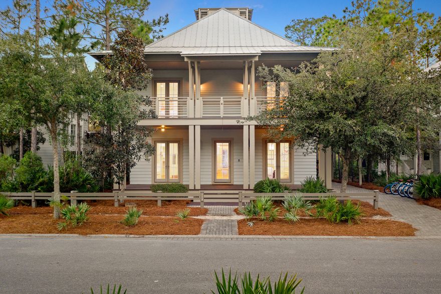 Come see this beautiful 6 bedroom, 6.5 bathroom home in Phase II of Watercolor. This home has the space you need for any group. Five of the 6 bedrooms feature en suite baths. The 2nd floor is the perfect area to entertain featuring a huge open living area, kitchen and dining space. The living area sprawls out onto  34' wide deck to enjoy the privacy of the preserve. The 3rd & 4th floor feature an additional poker/sitting room along with a tower with a mini kitchen..perfect for catching a sunset. This location offers incredible privacy along with being conveniently located near Camp Watercolor or a short bike ride to the Beach Club. Watercolor offers unparalleled amenities, shopping, & dining as one of the premier communities along Hwy 30A.