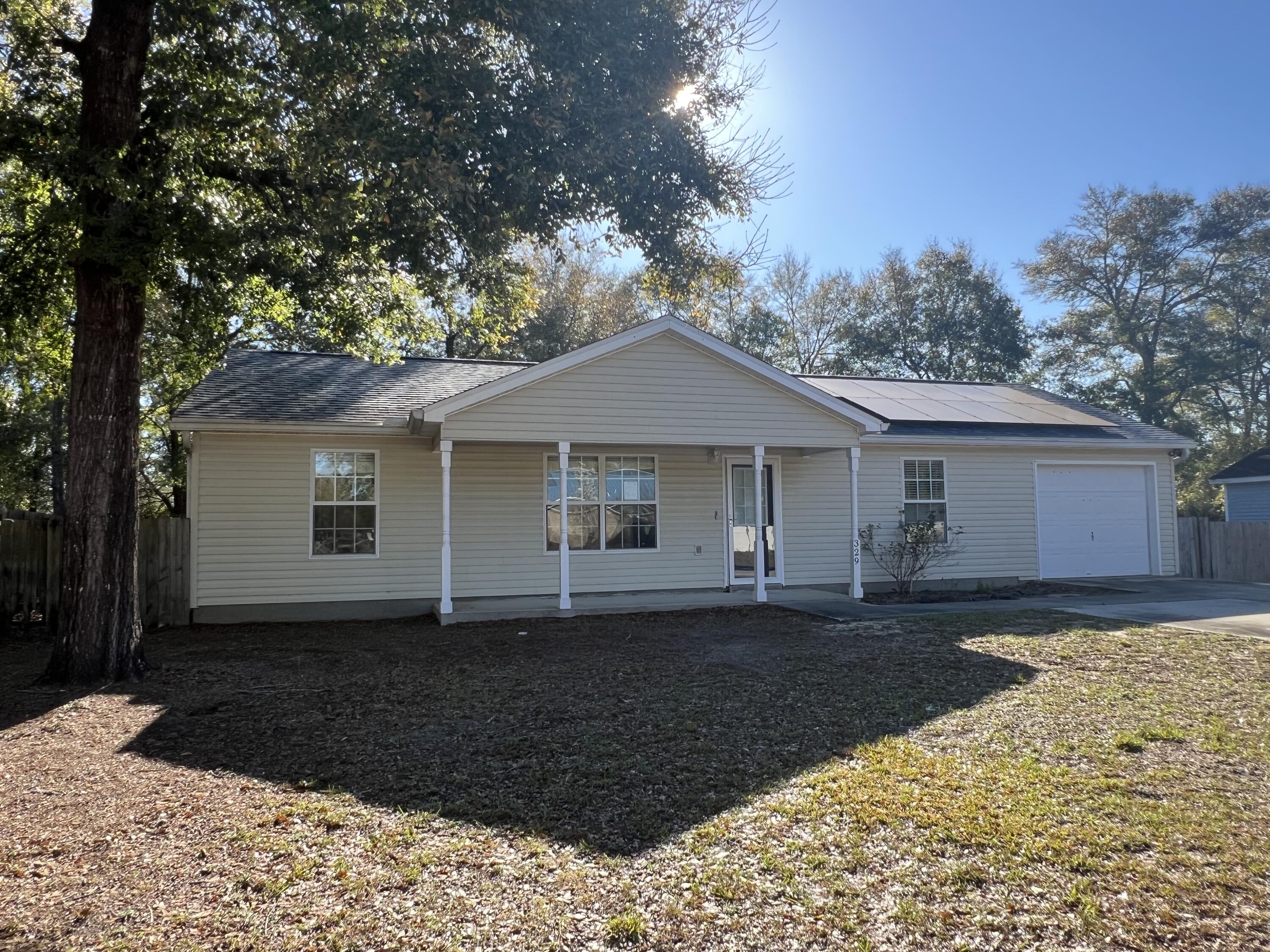 Built in 2004, this 3 bedroom 2 bath REO home oozes possibilities. Other than a few minor repairs, this 1304 sf home has vinyl siding, fenced yard, and single car garage. Roof and HVAC are relatively newer. Home was upgraded in the past with some nice updates including shiplap, modern fixtures, barn door to master bath and granite tops in the kitchen. Galley style kitchen has stainless appliances, breakfast area and leads to the single car garage. Home comes with solar panels, though seller has never used the panels and therefore has no knowledge of usefulness or reliability. Home is ready for new owners and is FHA IE (Insurable with Escrows if required). A must see to appreaciate!