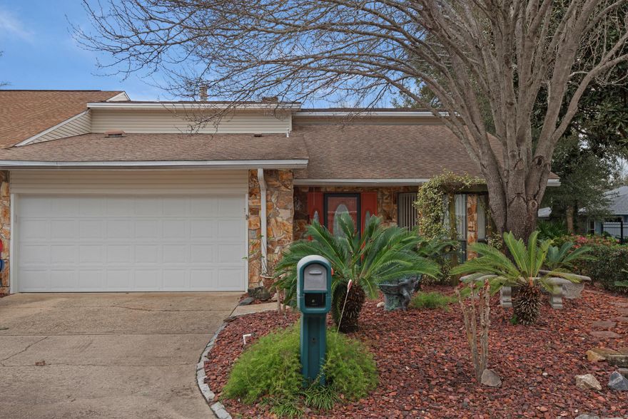 Location, location, location! This cozy home is conveniently located between shopping, restaurants, the FWB medical center, and both military bases! One of the best corner/end units, this home has been well maintained and provides ample living space and storage!Neutral floors and plenty of natural light flow throughout the home's open, airy layout. Special highlights include a charming stone fireplace, soaring ceilings in the front living room, oversized closets, walk in pantry, 3 total living spaces, second story deck, and a ready-for-entertaining outdoor patio space.The cute Florida cottage style kitchen has newer microwave, oven, & dishwasher and includes a breakfast bar for more seating. The master bedroom is on the main level and features a large walk-in closet & private bathroo