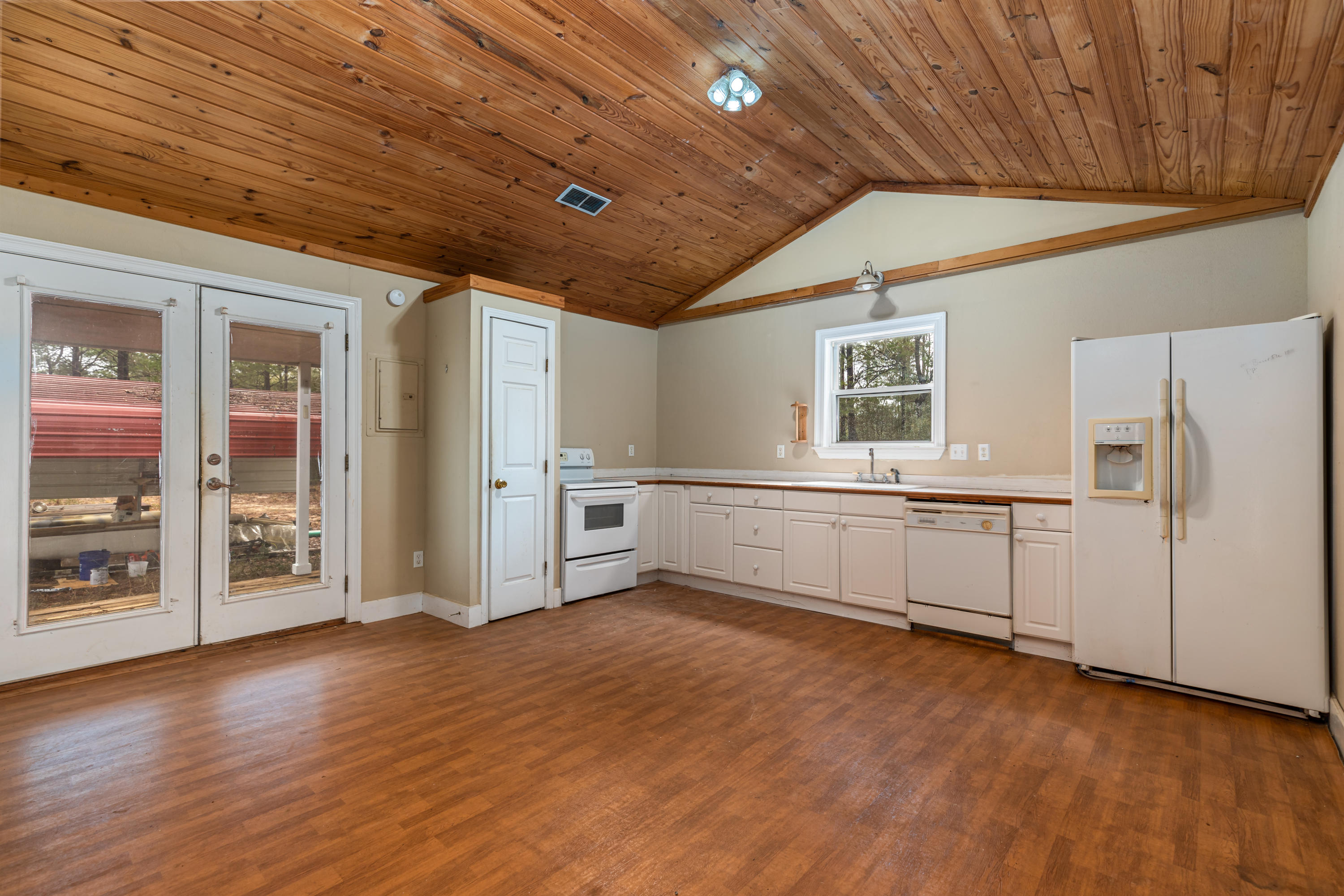 This is your opportunity to have a home on 5 acres in North Walton County. This 3 bed 1 bath 1272 square foot home is located off of Hinote road in Mossy Head. Enjoy county road paved and maintained access to your new retreat in the country while still being close to Crestview and Defuniak Springs. This 5 acre parcel sits among many other acreage parcels with one thing in mind...privacy, tranquility and just close enough to call on a neighbor if you need to. Many of the surrounding properties are well developed with horses and livestock. You enter 1504 Hinote down a short gravel drive to the freshly white painted house, covered carport, and enclosed shed/work room. Much of the property is still wooded and leaves further development to the imagination. The home has a new