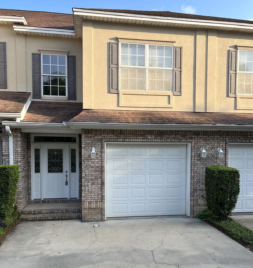Great location for this low maintenance  townhome in Niceville. It's just minutes from the hospital, Eglin AFB, dining, shopping, beaches and more.  It's just a short walk to the popular Turkey Creek facilities with a boardwalk winding over the large creek and nature and wildlife markers and swimming decks. The home is well laid out with a spacious family/dining room with a corner fireplace that opens to the kitchen and is separated by a long breakfast bar. The bedrooms are upstairs, and the master bedroom features double vanities, water closet and walk-in shower. The lawn is maintained for you so use your weekends and evenings for things that you want to do and not working in the yard. Make sure you schedule your viewing soon! It won't be on the market for long!