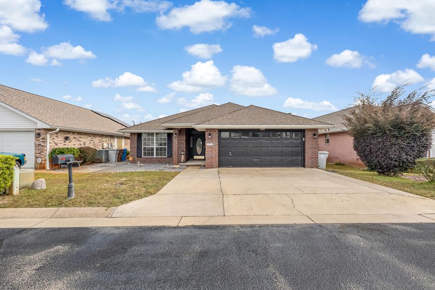 Welcome to this beautiful All Brick 4-bedroom, 2-bath home located in a GATED community with a COMMUNITY POOL in East Navarre. Recently painted, this home offers a bright and inviting interior with a spacious layout perfect for everyday living and entertaining. Enjoy added peace of mind--HVAC replaced in 2020, hot water heater in 2015, a brand-new roof will be installed prior to closing with an acceptable offer, and the solar panels will be fully paid off at closing. The covered back porch provides a great space to relax outdoors year-round. Conveniently situated near Hurlburt Field, Eglin AFB, shopping, dining, and Navarre's stunning beaches. Don't miss your chance to own this move-in-ready home!