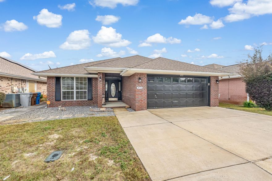 Welcome to this beautiful All Brick 4-bedroom, 2-bath home located in a GATED community with a COMMUNITY POOL in East Navarre. Recently painted, this home offers a bright and inviting interior with a spacious layout perfect for everyday living and entertaining. Enjoy added peace of mind--HVAC replaced in 2020, hot water heater in 2015, a brand-new roof will be installed prior to closing with an acceptable offer, and the solar panels will be fully paid off at closing. The covered back porch provides a great space to relax outdoors year-round. Conveniently situated near Hurlburt Field, Eglin AFB, shopping, dining, and Navarre's stunning beaches. Don't miss your chance to own this move-in-ready home!