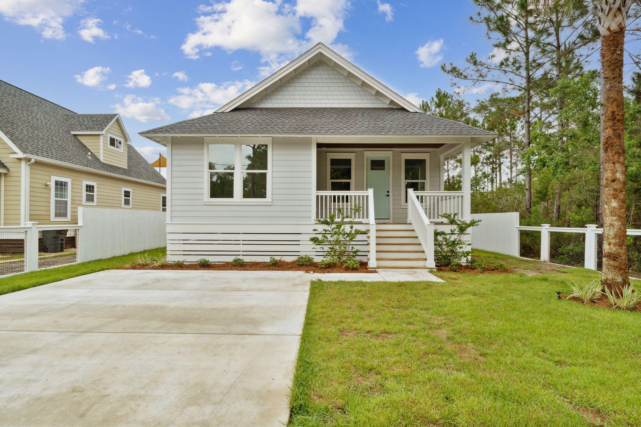 $10K Credit at Closing!This beautiful light and airy brand new home is centrally located in Santa Rosa Beach. This is a must see with cathedral ceilings, gorgeous high end finishes, fenced in yard, front and back porches.This newly built home features 3 bedrooms, 2 bathrooms, brand new whirlpool appliances, beautiful LVP flooring and quartz countertops.With only a 10 minute drive to the beautiful beaches of the Emerald Coast to the South and 1/2 to the boat ramp at Cessna Landing the location is perfect.No HOA dues!