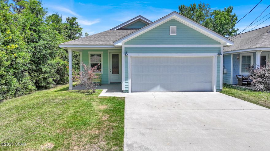 MOTIVATED SELLER!!!Welcome to 112B Christopher Drive the perfect blend of modern comfort, coastal charm, and unbeatable location!This beautifully maintained 3-bedroom, 2-bath home is tucked away in a quiet, no-HOA neighborhood just minutes from Pier Park, Frank Brown Park, and the sugar-white beaches of Panama City Beach. Built in 2020, this single-story craftsman-style residence offers a fresh, move-in-ready feel with thoughtful upgrades and elegant design touches throughout.Step inside to a bright open-concept floor plan featuring tray ceilings, extra-tall doors, recessed lighting, and durable luxury vinyl plank flooring that flows seamlessly through the home. The modern kitchen is a showstopper with stainless steel appliances, a farmhouse sink, solid-surface countertops a spacious pantry, and a breakfast bar perfect for casual dining or entertaining guests.

The primary suite provides a private retreat complete with an en-suite bathroom and generous closet space. Two additional bedrooms and a full guest bath ensure plenty of room for family, visitors, or a home office.

Step outside to your fully fenced backyard with a wood deck ideal for relaxing, grilling, or hosting get-togethers. A two-car garage and extended driveway offer ample parking and storage.

Whether you're looking for a primary residence, vacation home, or investment opportunity, this property checks all the boxes. Modern, move-in ready, and close to everything Panama City Beach has to offer!