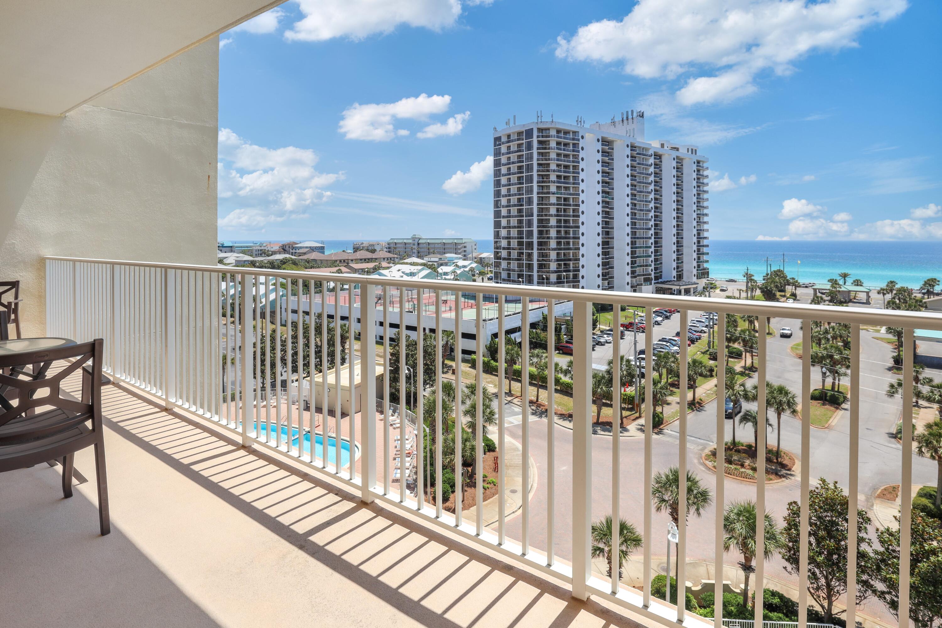 Available for long-term lease, this pristine 2-bedroom, 2-bath condo on the 7th floor of Ariel Dunes offers luxurious coastal living in the heart of the gated Seascape Golf and Tennis Resort. Fully furnished and move-in ready, this spacious unit features an open-concept layout, granite countertops in the kitchen, and a private balcony with stunning views of the Gulf of Mexico and its sugar-white sand beaches. Wake up to breathtaking sunrises and enjoy the ease of private beach access just steps from your door. Located across from the iconic Whale's Tail Bar & Grill, Ariel Dunes also offers top-tier amenities, including two resort-style pools totaling over 11,000 square feet, tennis courts, a championship golf course, and a conference center. Ideal for those seeking a long-term rental.