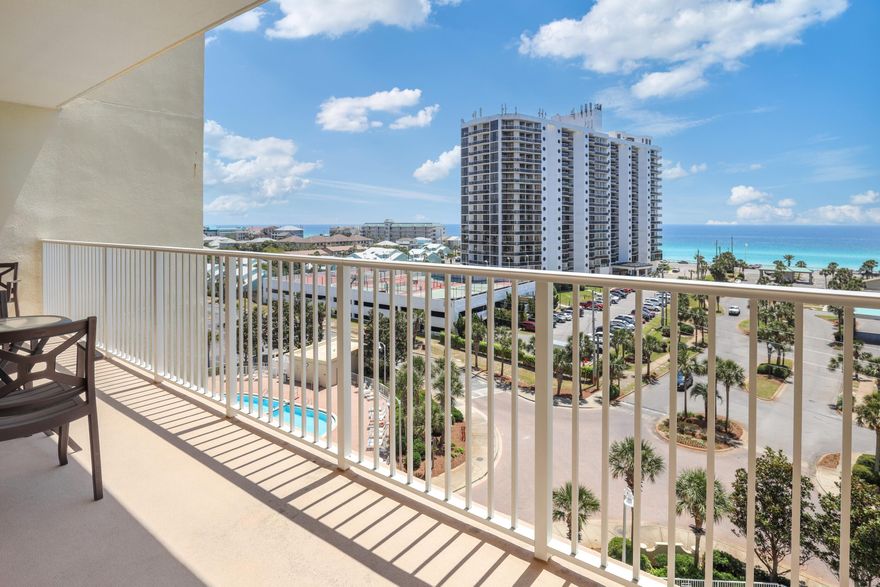 Available for long-term lease, this pristine 2-bedroom, 2-bath condo on the 7th floor of Ariel Dunes offers luxurious coastal living in the heart of the gated Seascape Golf and Tennis Resort. Fully furnished and move-in ready, this spacious unit features an open-concept layout, granite countertops in the kitchen, and a private balcony with stunning views of the Gulf of Mexico and its sugar-white sand beaches. Wake up to breathtaking sunrises and enjoy the ease of private beach access just steps from your door. Located across from the iconic Whale's Tail Bar & Grill, Ariel Dunes also offers top-tier amenities, including two resort-style pools totaling over 11,000 square feet, tennis courts, a championship golf course, and a conference center. Ideal for those seeking a long-term rental.