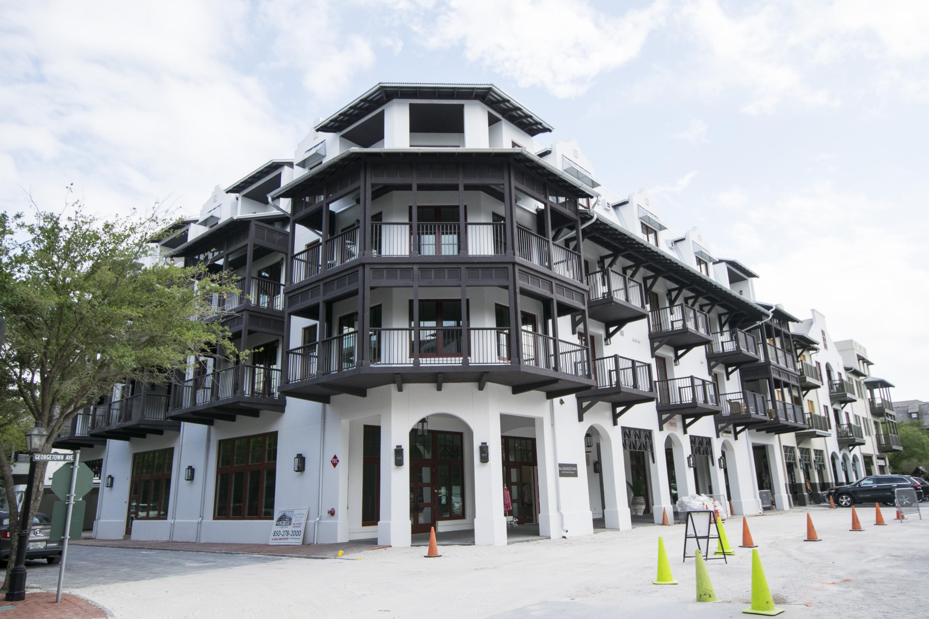 Arguably the BEST location within the Georgetown, facing the town square- this new construction Condo in Rosemary Beach with 3 bedroom, 3 full baths and bunk room is located in the prime area for shopping, restaurants, and everything Rosemary has to offer. High end construction with Sub-Zero, Wolfe and all the upgrades. Balconies are a huge plus, with huge wrap-around off the living dining area. If you want a new construction, want to be in Rosemary, and need that dream vacation place....you have found it!