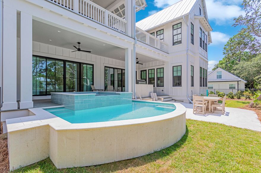 Just completed and LISTED $150,000 BELOW RECENT APPRAISAL OF $3,545,000!!  Welcome to 470 Lakeview Drive at The Cove at Tresca Lake. This luxurious fully furnished home is perfectly situated on the south side of 30A between Eastern Lake and the Gulf of Mexico, offering a unique beach / coastal dune lake lifestyle, and ready to move into!Boasting four bedrooms with an additional bunk/office area, two primary bedrooms on the first and second floors, and 4.5 baths, this home is ideal for families or groups of friends. The large European-inspired bath features a soaking tub and shower, perfect for relaxing after a long day at the beach. Inside, the home features 10' ceilings, custom cabinets and tile, hardwood flooring, and top-of-the-line Thermador appliances, making it a chef's dream.