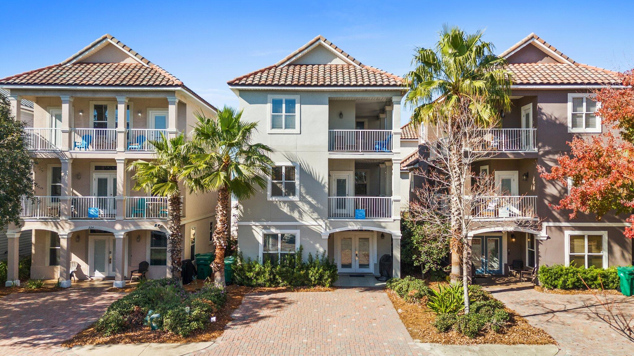 Villages of Crystal Beach, Known by investors for its fantastic rental return rate. This 3 story can be the next RENTAL GENERATOR to your investment portfolio. GROSS REVENUE of  $70,000 in 2024.  New dishwasher & water heater.  Now a Golf Cart friendly neighborhood, you may cart to the Emerald Coast's white quartz beaches offering toes in the sand perfection in minutes from your door. This private gated vacation retreat is steps from the lagoon style pool with a gradual beach-like entry where you can enjoy a relaxing day .