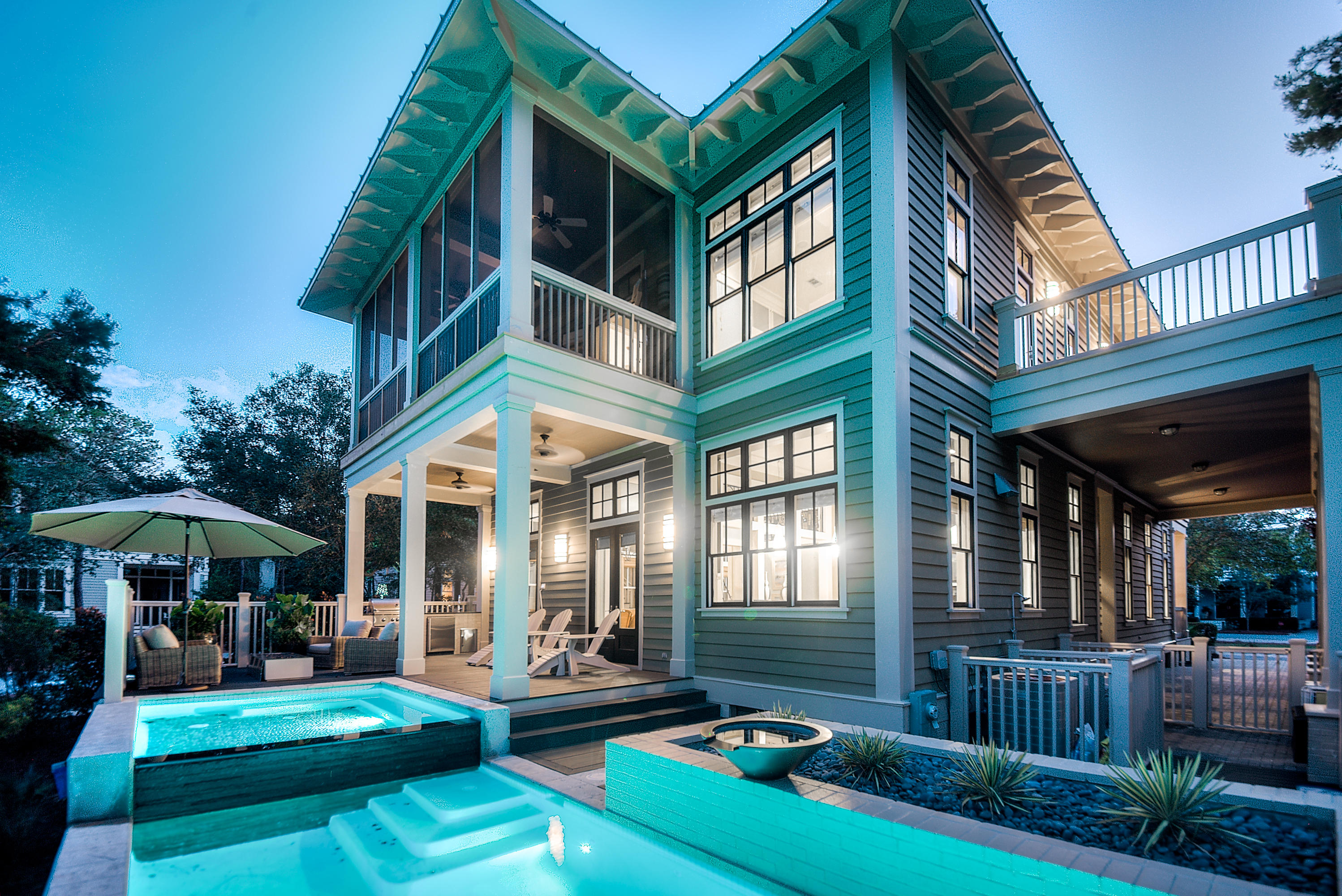 AMAZING LOCATION. Centrally located on Viridian Park with incredibly easy access to Seaside, Western lake, walking and bike trails, camp WaterColor, the Boathouse, WaterColor beach club and rest of the WaterColor amenities. This custom home features 4 bedrooms, 4 bathrooms, 3 seating areas with a 3 story fireplace in the main living room, spacious dining room, large kitchen with over sized island, Viking appliances, plenty of windows and natural light, hardwood floors thru out, brand new TVs thru out, tastefully decorated and fully furnished with top of the line furnishings and more. The Brand new outdoor living area features a 10x10 hot tub over flowing into a 10x18 heated pool, summer kitchen, outdoor fireplace and over 1900 sq. ft of outdoor deck space to gather and enjoy. AMAZING LOCATION. Centrally located on Viridian Park with incredibly easy access to Seaside, Western lake, walking and bike trails, camp WaterColor, the Boathouse, WaterColor beach club and rest the of the WaterColor amenities. This custom home features 4 bedrooms, 4 bathrooms, 3 seating areas with a 3 story fireplace in the main living room, spacious dining room, large kitchen with over sized island, Viking appliances, plenty of windows and natural light, hardwood floors thru out, brand new TVs thru out, tastefully decorated and fully furnished with top of the line furnishings and more. The Brand new outdoor living area features a 10x10 hot tub over flowing into a 10x18 heated pool, summer kitchen, outdoor fireplace and over 1900 sq. ft of outdoor deck space to gather and enjoy. Located on a premium corner lot with natural area in the rear and Viridian park to the front, this lot offers the ultimate in privacy with easy access to all that the area has to offer. Call today for a private showing.