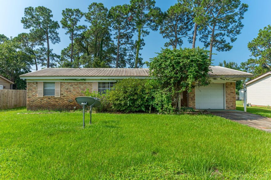 Investment Opportunity!! This 1,370 sf home is ready to be flipped and has so much potential. Located on a quiet street just outside the gate of Hurlburt Field and only 5 miles away from the white sandy beaches of Okaloosa Island this is a perfect location for both work and play.  This 3 bedroom 1.5 bath home makes an ideal primary residence or long term rental property. Just a few doors down, there is a neighborhood playground, ball field, and community garden with another playground within walking distance.  From this convenient location you get in or out of the neighborhood from both HWY 98 and  Hollywood Blvd.