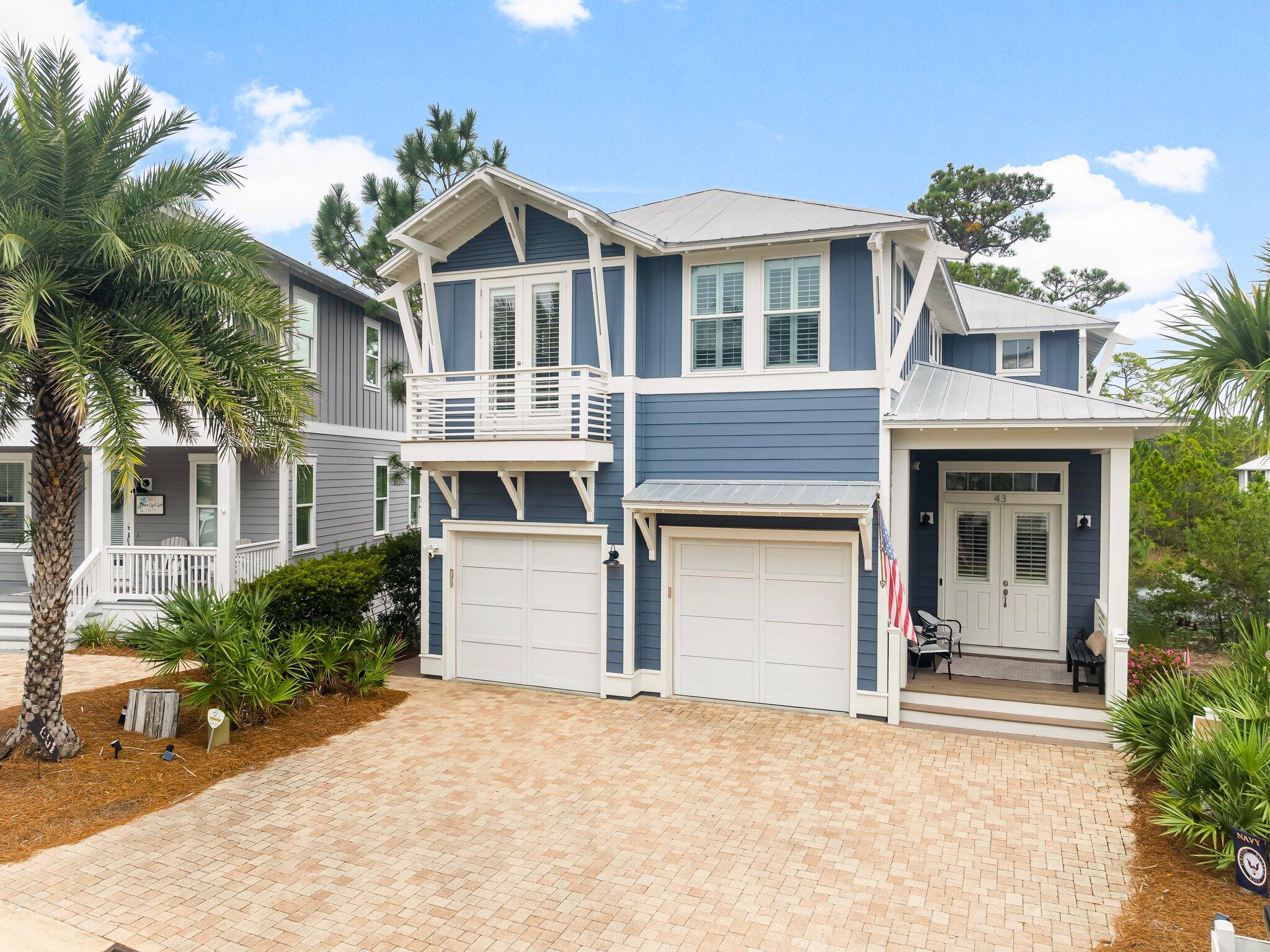 Coastal Luxury living nestled in the heart of Highland Parks on 30A. This fully furnished, turn key home offers 4 spacious bedrooms and 4 luxurious bathrooms across 3,131 square feet of refined living space. Step inside to discover a grand open living area, perfect for entertaining guests or enjoying quiet evenings by the fireplace. The chef's kitchen is a culinary dream, featuring a gas stove with pot filler, granite countertops, a wall oven, and an island that invites gatherings. A huge lock off pantry is perfect for extra storage. High ceilings and crown moldings add a touch of sophistication, while plantation shutters throughout provide privacy and elegant finishes throughout. The primary ensuite is a sanctuary, offering a screened in porch overlooking the Pond and the State Forest for privacy. The primary bathroom offers a soaker tub, double vanity, large walk-in shower with rainforest faucets, along with a double walk in closets for extra storage.
Enjoy serene mornings on the screened porch, accessible from both the living room and master suite, with breathtaking views of Pt. Washington State Forest and Pond. This home is ideal for full-time residence, second home purchase, or short term rental. This home has served as a second home and primary residence and has never been on the short term rental program.
Outside, the expansive private yard is ideal for backyard entertaining, complete with a barbecue area, and under the house storage offering over 1,500 SF of storage space. Perfect for all of the beach toys. The newly painted exterior complements the lush surroundings, while the oversized two-car garage includes a separate storage space and a convenient sink.
Highland Parks on 30A amenities include a beautiful lagoon-style pool that is heated year round, outdoor kitchen, hot tub, fire pit and a 4 story tower to view the beautiful sunsets along 30A Beaches. Experience the elegance and tranquility of 43 Emerald Beach Way today.