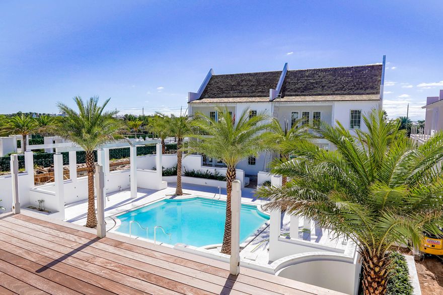 A community within a community in the exclusive Kaiya Beach Resort, The Mews cottages offer residents convenience coupled with privacy. With nearly 2,500 square feet of interior space plus an additional almost 900 square feet of covered outdoor space and a two-car garage, each 3BR/3.5BA residence has been thoughtfully designed to provide a luxurious retreat for the select few who will call The Mews home. Upscale features include custom-designed painted wood kitchen cabinetry with Caesarstone counters and backsplash, a Subzero and Wolf appliance suite, Waterworks kitchen and bath plumbing fixtures and both concrete paver and stained white oak plank flooring. The Mews pool is mere steps away from many of the front porches which encourage an impromptu dip or a convivial cocktail with