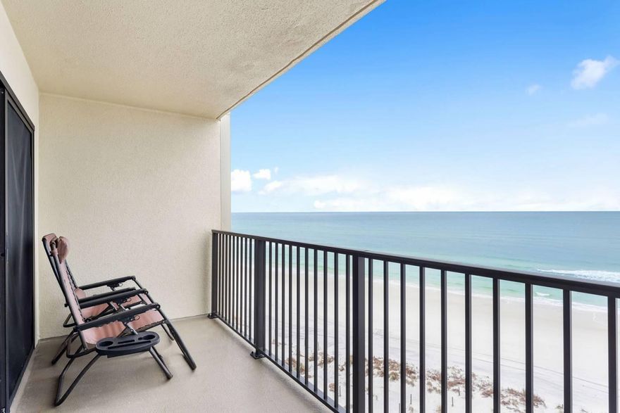 Welcome to paradise! Don't miss out on this opportunity to become the proud owner of a remarkable one-bedroom, two-bath waterfront condo. The Commodore, a gated community, is perfectly situated along the Gulf of Mexico, on the highly sought-after tranquil East end of the beach. Whether you are seeking a vacation retreat or a savvy rental investment, this fully furnished unit is primed for generating rental income. You are positioned just a short stroll away from the beautiful St. Andrews State Park, a haven for a wide array of coastal splendor and outdoor adventures. Upon entering this inviting condo, complete with an expansive balcony, you'll be greeted by numerous upgrades and breathtaking panoramic beach views that will leave you in awe. It is a space where you can bask in the outdoor