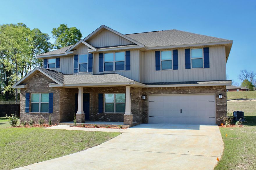 Craftsman style 2 story home with 5 bedrooms and 3.5 bathrooms. It is situated on a .39 acre lot. This home has been upgraded with core tec pro plus flooring everywhere and carpets in the bedrooms. There is granite in the kitchen and matching formica in the bathrooms.There are many upgrades to include a garage side service door, decorative arches in the dining room, extended garage depth, and extra LED recessed lighting! You will also find a loft upstairs. The home is 4 sided brick, fully sodded and with sprinklers.