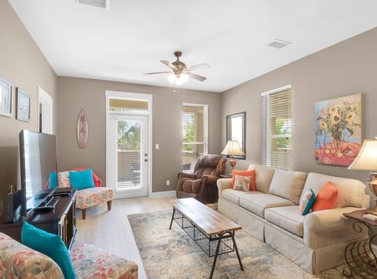 Congratulations! You have found one of the lowest priced 2 BR condos available on 30A! Beautiful 2nd Floor unit with open floorplan in Topsail Village, bordered by State Forest and selling furnished. So versatile - use as short-term or long-term rental investment, 2nd home, or primary residence. Unit has been well-maintained with upgraded luxury vinyl plank and tile flooring (no carpet), spacious deck, full size washer/dryer, recently painted interior, 3-yr-old HVAC, and 2-yr-old dishwasher. Less than 250 yards from the iconic 30A bike path, where you can ride to restaurants, shopping, and beach accesses. Or drive your car/golf cart less than 1 mile to Topsail Hill Preserve State Park with 3 miles of pristine beach and complementary entry during the tourist season. Call today for details!