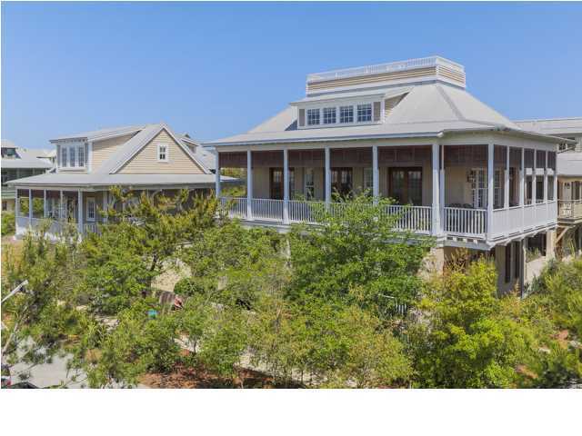 ALL THAT A BEACH HOUSE CAN BE, the Stylish Main House (5 Bedrooms/5 ensuite Baths) and Carriage House (2 Bedrooms/2 Ensuite Baths) enjoy spacious wrap-a-round Balconies as well as a Courtyard with heatedThe Main House features a Sunset Deck where a panarama of the Rosemary Beach rooftops and the Gulf may be viewed. Ideally located just 1 Block from the Rosemary Beach Town Center and 2 blocks from the sugar white sandy Beach, a Boardwalk at the front door makes the stroll to either a simple pleasure. This Home is designed in an Urban concept of ''living up over the street'' thus the Level 1 accommodates the Master Suite & 2 Guest Suites and Level 2 introduces the open Living/Dining/Kitchen and a Guest Suite. Level 3 presents a generous comfortable Loft with 6 Built-in Beds/Bunk and