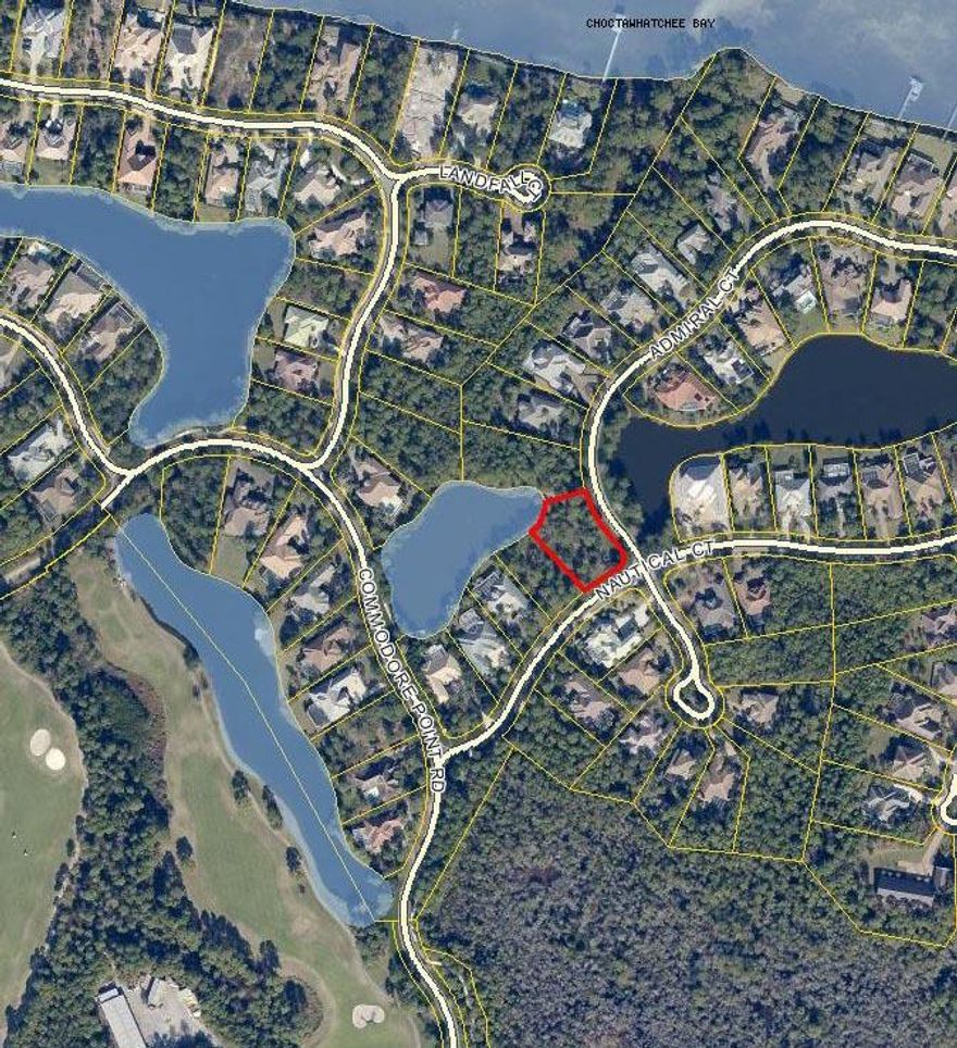 RARE & UNIQUE! Exceptional building site with Lake Frontage & with no buildout requirements. Regatta Bay's luxurious homes are nestled amidst breathtaking nature preserves with the Choctawhatchee Bay as a northerly border. The Regatta Bay Golf and Country Club is a golfer's paradise and one of the most popular and sought after around! Legendary Marina is also located on the property offering boat storage and related services and for over 750 vessels.
