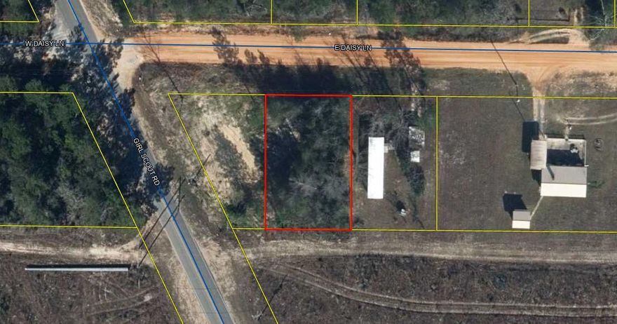 Level 1/4 acre lot zoned to allow mobile homes or a site built home. Power & public water are easily accessible at the street. Tap fee is to be paid through Mossy Head Water Works & a septic tank will be needed. Located on a county maintained road just a short distance from a paved road.