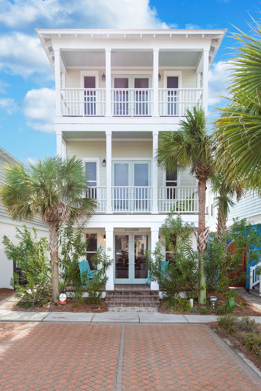 This beautiful home is perfectly situated between Rosemary and Alys Beach, located on the front row of Seacrest Beach. With two master bedrooms, tile floors throughout the first floor, updated features, and a large sunning deck balcony on the 3rd floor, this property is a phenomenal opportunity for both enjoyment and investment. The 1st floor offers the main living area and additional bedroom with shared full bath & spacious laundry room. The 2nd floor offers two more bedrooms - 4 twin beds & the spacious 2nd floor Master Bedroom. This home includes 9 & 10 foot ceilings, beautifully tiled baths, new marble counter tops and stainless steel appliances throughout!