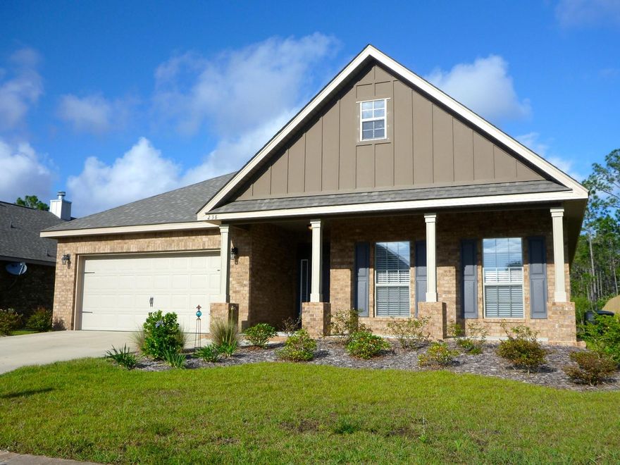 Beautiful 3 bedroom home, with 2 car attached garage. The one story home sits on one of the largest lots in the neighborhood and has a Covered Bach Porch overlooking a spacious back yard that backs up to state owned property. The home has many upgrades, including Granite throughout, Hardwood Flooring in Foyer, Family Room, Dining Room, and Kitchen. Tile in Bathrooms and Laundry Room. GE Stainless Appliances, including Fridge. Front Load Washer and Dryer also convey. Home has Irrigation System, Hurricane Protection, upgraded Lighting, and Hot Tub Prewire. Whispering Lake Community is centrally located between Destin and Panama City Beach, and has Shopping, Hospital, Beaches, Restaurants, and Golf all within a 5 minute drive. Current owners have kept the home in pristine condition.