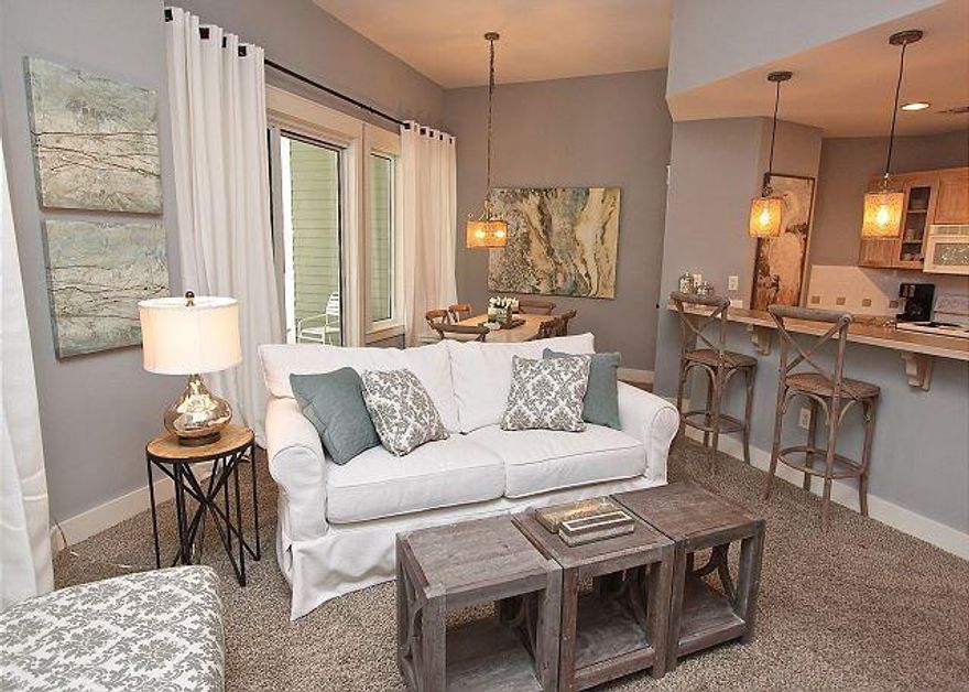 Beautiful ground floor 1 bedroom unit with a den that serves as a second bedroom in Sandestin's Village Of Baytowne Wharf. Sleeps 6. Recently refurbished by a designer. Fully furnished and rental ready. The bathroom offers a new marble top vanity, bathtub and a separate shower. The extra large patio is surrounded by natural lush gardens. The common area features a zero entry heated lagoon pool, hot tub, cold tub, fireplace pavilion & a fitness room. Just steps from the Village's wonderful restaurants, marina, shopping and entertainment. Owners can bike or ride the shuttle to the Beach, golf courses, tennis, etc!