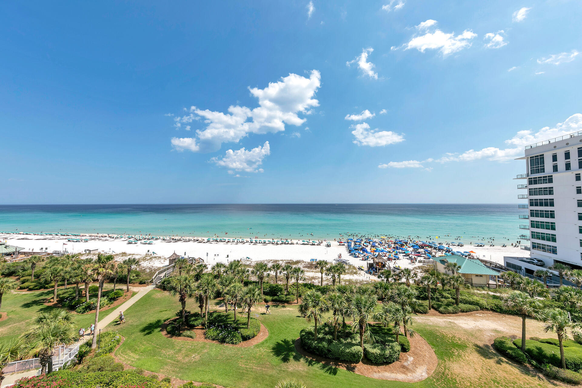 Panoramic direct Gulf front views from the balcony of this lovely condo. Beach views and balcony access from 2 of the bedrooms as well. Amenities include multiple pools, beach access , lush landscaping and more. Fabulous restaurant onsite with many other fun attractions in the area. Plenty of room for the whole family ( sleeps 6) . Make vacation memories and you can also cash $$$ in on rentals. Includes covered parking spot. Buyer to verify all information.
