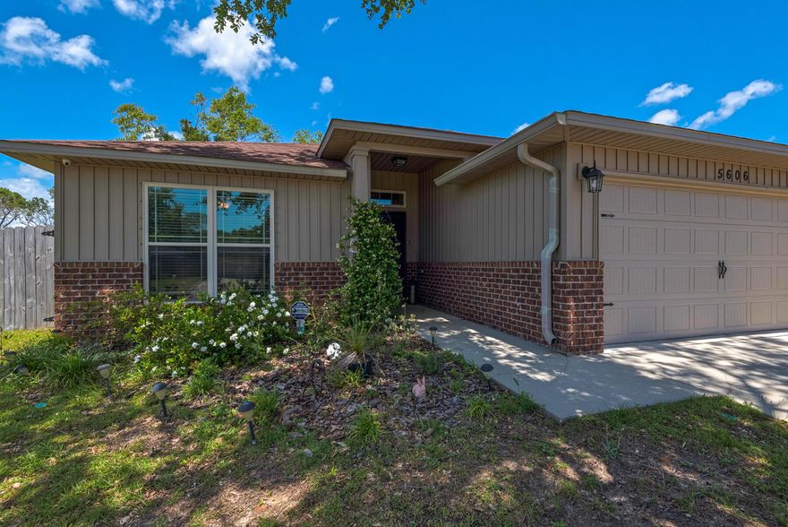 Welcome home! This beautiful home located in Pace,  is perfect for a family or investor. Open concept kitchen, living and dining with a nice view to the fenced backyard allows for entertaining and space to make memories. The master bedroom is off of the living area and tucked away in the back of the home. The privacy and tranquility is sure to be the balance needed to retreat to your own oasis. Master bath has a garden tub, separate shower and walk in closet off of the bathroom. Two other bedrooms are found just off of the entry way with a shared bath in the middle. Good size pantry in the kitchen  and  laundry is located in the hallway to the 2 car garage. There are beautiful shade trees in the front and back yard with a nice patio in the rear of the home. Call today for your appointment!