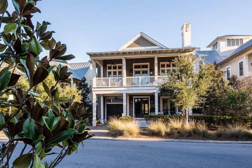 This Classy Beach Home elegantly displays luxurious appointments and amenities from top to bottom. Professionally decorated, this residence offers casual, gracious living with an expansive open floor plan and quality craftsmanship. The private backyard sets the stage for indulgent entertaining and fabulous beach vacations. With its 10' to 12' coffered stained pine ceilings, all wood paneled walls, reclaimed 8'' heart of pine floors, Calcutta marble counter tops, commercial grade appliances and four porches made of Ipe decking, this home is absolutely gorgeous.Step onto the wide front porch and enter the foyer through custom mahogany French doors. Stroll along the extra wide hallway stretching to the rear porch and beautifully adorned backyard. One Master Suite and one large guest suite with en-suite baths are located on the first floor and open to a quiet/private porch overlooking the newly installed heated swimming pool equipped with "swim-in-place" jets, fire pit, peacock pavers and outdoor summer kitchen area with Ice Maker, Refrigerator, double burner and sink with hot and cold water.  The 4-bed bunkroom suite has a full bath, a morning bar with an under-counter refrigerator and a stack washer and dryer located in the closet.  For those who need to work during vacation, the study/office is a comfortable and quiet area finished with custom cabinets and desk.  The first-floor living/lounge area will become a favorite gathering place to relax in front of the natural gas fireplace, large flat screen TV and comfortable sitting area.

The second Master Bedroom, Living, Dining and Gourmet Kitchen are located on the second floor and may be accessed via the wood paneled elevator or stairs designed with custom made wrought iron spindles.  Here your friends and family will gather in one expansive open room complete with surround sound system and filled with copious natural daylight.  All Subzero and Wolf appliances, including a 48" Pro model refrigerator and a 48" natural gas range, accentuate the wide expanses of counter space qualifying that this is indeed a commercial grade kitchen. The beautifully designed and ample kitchen island is made of a single piece of leatherized granite with 6 cm mitered edges and a pantry that was featured in the Wall Street Journal luxury homes'section.

From the living room enter the luxurious master bedroom and master bath suite with its 10' long shower lined with marble and three showerheads.  This area may be closed off completely to the guests and offers incredible privacy to the owners. 

Never fear should the power go out...this home has a natural gas generator which will operate the whole home during power outages.  This Residence was originally built for primary living and offers oversized closets and spaces.  From the Living Room access the rear porch overlooking the swimming pool and private natural backyard. Perfect home for primary/second home use or investment property.  Just moments away from the many great amenities WaterColor has to offer including The Boathouse, various biking and walking paths and Western Lake.  Just a short 5 minute ride to the beach, WaterColor Beach Club, Frog Pool or to the shops and restaurants of WaterColor and neighboring Seaside.
