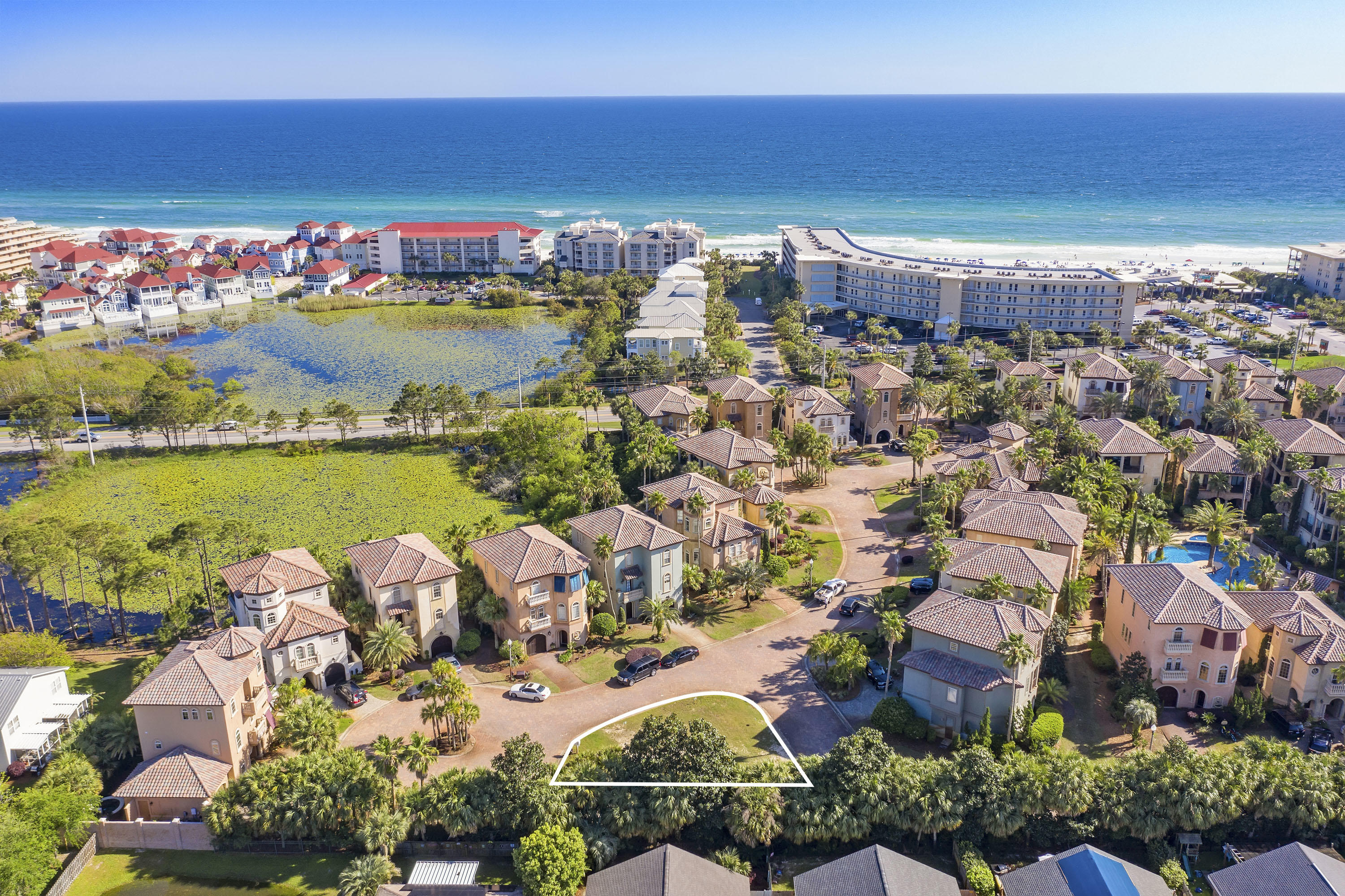 Cul-de-sac lot in Saint Tropez gated community. All tap fees have been paid, active building permit in place, and building plans are available if desired.