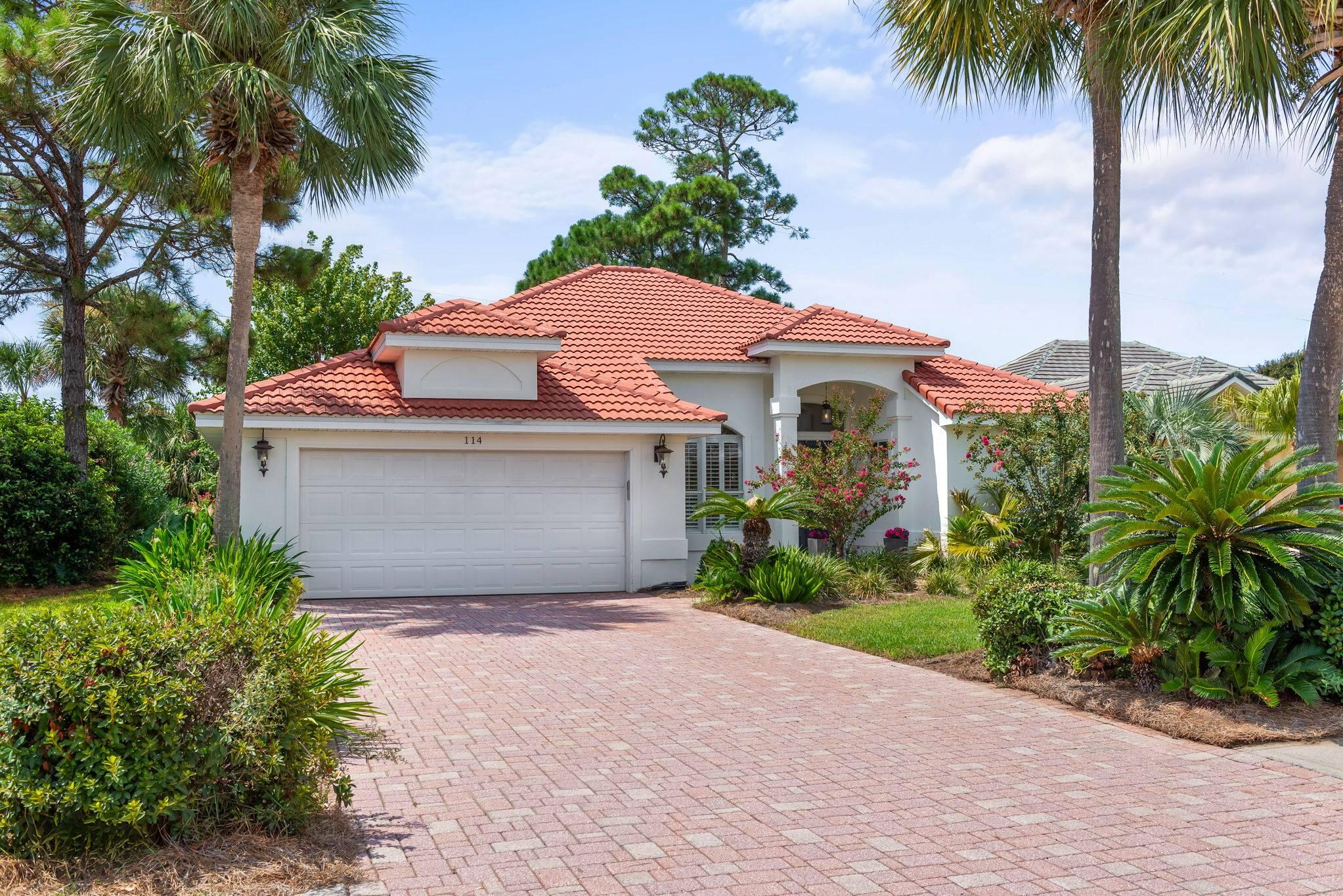 Imagine waking up steps from the sugar-white sands and emerald Gulf waters with salty breezes and the sound of waves calling you outside. That's the lifestyle waiting in Destiny East--a neighborhood nestled between Scenic Highway 98 and U.S. 98, less than a 5-minute golf-cart ride (or a 10-minute stroll) to the beach. Club Destiny crowns the community with 2 tennis courts, a mini-theater, playground, and a resort-style pool complex that turns every day into vacation.Set on one of the largest lots in the neighborhood and no neighbors behind--this home backs to a peaceful jogging path that winds to Lake Destiny. Inside, coastal elegance shines through a quartz-topped kitchen with high-end appliances, soaring 9- to 11-foot ceilings, and a double-sided. Owners are licensed Agents.