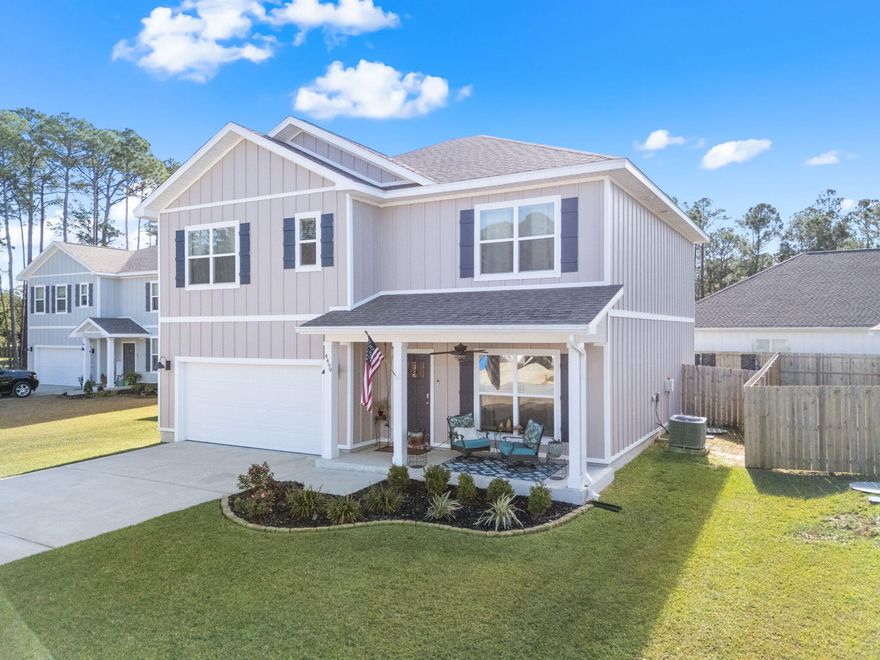 Welcome to 4499 Water Leaf Cove, a beautiful 2022-built home tucked away on a quiet cul-de-sac in Gulf Breeze. This spacious 5-bedroom, 3-bathroom home offers the perfect blend of comfort and functionality, with a thoughtfully designed layout that modern comfort. On the first level, you'll find a formal dining room, a bright and airy eat-in kitchen featuring granite countertops, stainless steel appliances, and a breakfast bar, all filled with plenty of natural light. The kitchen offers a large eat-in area, large enough to accomdate 8-person dining table. A guest bedroom and full bathroom on this level provide convenience for visitors or multi-generational living. Upstairs, the primary suite is a true retreat, featuring a spacious layout with room for a sitting area and a beautiful en-suite bathroom featuring granite countertops. The upper level also boasts a flex space, perfect for a home gym, secondary living area, or playroom. Three additional bedrooms, all equipped with ceiling fans, and another full bathroom complete this level. Throughout the home, new paint adds a fresh and modern touch.

Step outside to the landscaped backyard, where an oversized concrete pad is perfect for family dinners and outdoor entertaining. Located on a dead-end street, this home offers peace and privacy while still being conveniently close to everything you need. Situated in a prime location, this home is less than 10 minutes from shopping and restaurants, 30 minutes from Hurlburt Field, and 40 minutes from NAS Pensacola. Schedule your private showing today! 