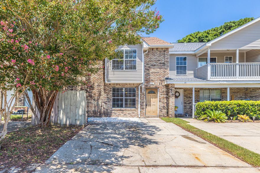 Great townhome in an amazing location! Two bedrooms with private bathrooms in each, plus a half bath on the main floor. There is a spacious living room upon entering the home, then you'll find the Kitchen and dining room before heading to the back patio with fenced in yard.  This home is 1 minute to downtown Ft Walton, 3 minutes to Okaloosa Island and 10 minutes to Destin.  Eglin and Hurlburt Field are a very short commute into or home from work.  This is a great opportunity for a quality townhouse with no HOA available at a wonderful price.