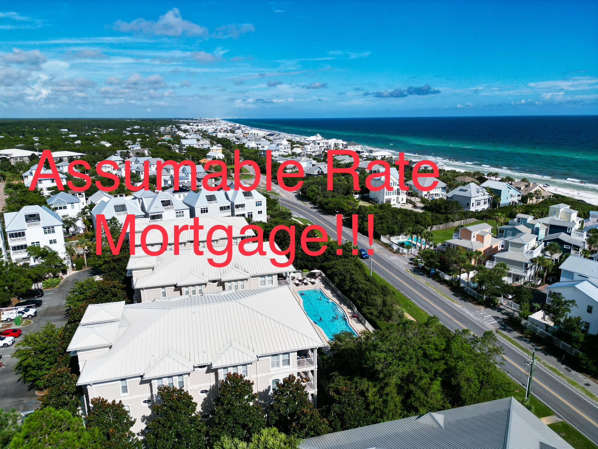 CONTACT LISTING AGENT MICHAEL STEELE 850-585-2795! ASSUMABLE CONVENTIONAL MORTGAGE AT 4.375 OPPORTUNITY! TWO MINUTE WALK TO PRIVATE BEACH ACCESS!!!! Rare opportunity for such quality craftsmanship in this luxuriously remodeled gulf viewing condo in the heart of Seagrove. Upon entering this magnificent condo you will notice the top notch finishes from the updated cabinetry, quartz counter tops and stainless steel appliances. Three bedrooms offer their own personal bathrooms and a 4th bedroom that could be your personal office. The spacious patio offers wonderful views of the gulf and overlooks the pool. You are walking distance to fantastic dining options, seaside attractions, and this complex comes with deeded private beach access. Schedule your showing today.