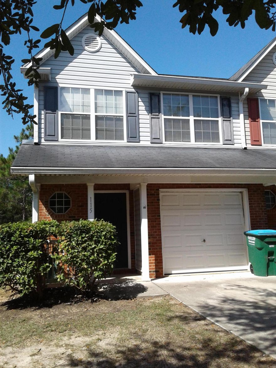 Great location South of Hwy 90  Nicely painted and first flooring replaced with luxury vinyl plank. End unit townhouse with a 1 car garage in Rolling Pines subdivision. If you are looking for low maintenance, this place is for you - lawn is mowed by the association. The kitchen has a breakfast bar that is open to the living room and overlooks the back patio. Owner added a stainless steel refrigerator. This unit has a private backyard & overlooks the ''Nature area'' for your enjoyment. Upstairs you will find 2 nice sized guest rooms, full guest bath, large master bedroom suite with walk-in closets plus an additional closet and master bath (1/2 bath Powder room downstairs too!). The washer & dryer hook-ups is upstairs for ease & convenience, no more taking your laundry up & down! One car