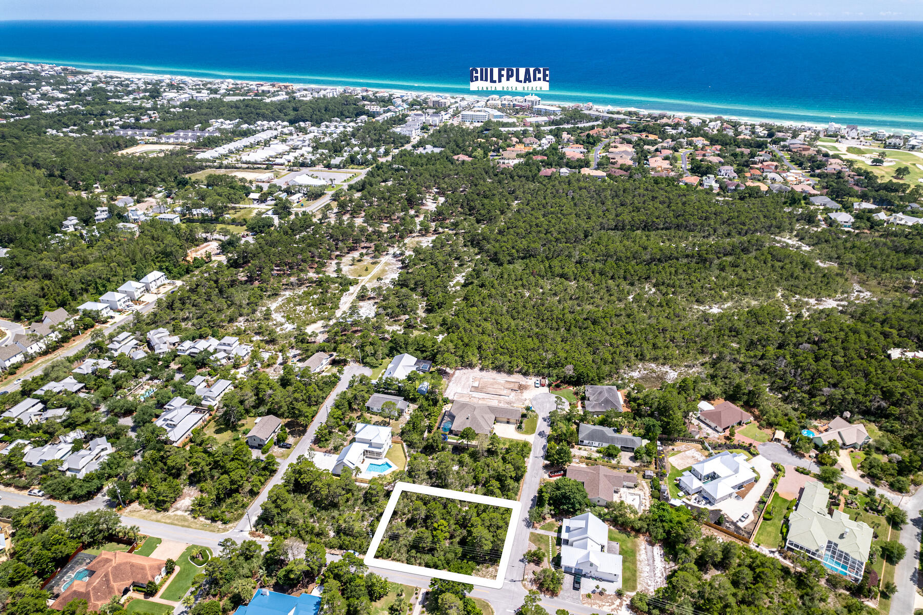 Large corner lot located just minutes to the Gulf of Mexico. Positioned high and dry and with no HOA. There is a multi use golf cart path leading directly to the Ed Walline beach access. Survey available upon request..