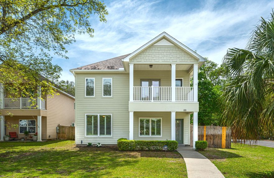 Back on market, financing fell through. Beautiful home in the heart of Ft Walton Beach. Close to both Eglin & Hurlburt AFBs, just 10 minutes from the beach, and within walking distance or golf cart ride to several area parks, a nature trail, and shopping anchored by a major grocer. This Florida cottage style home has been well maintained and features a 2nd floor balcony off the master suite upstairs. Bedrooms 2 and 3 are located on the second story along with bath 2.  Kitchen boasts stained cabinetry, a kitchen island, stainless appliances, and granite countertops. Downstairs is spacious and has tons of natural light. Exterior features include a rear-loading garage with automatic opener, lawn pump and sprinkler system with beautiful landscaping and mature trees.