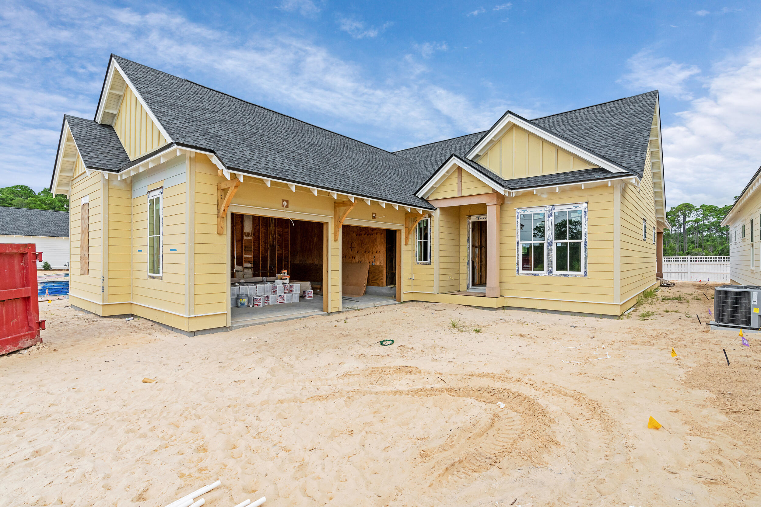 Experience the perfect blend of modern luxury and serene natural surroundings in this new construction home in Powell Landing West in the Watersound Origins community. Anticipated to be complete Oct. '25, the Cyra floor plan on home site PLW 36 by Arkon Group, offers 3 bedrooms, 3.5 bathrooms, a study, and 2,213 square feet of thoughtfully designed living space. Designed for both comfort and style, this home boasts premium engineered wood floors throughout, upgraded tile accents, and an extended kitchen island perfect for entertaining. The chef's kitchen features high-end stainless steel appliances, stacked cabinets to the ceiling with elegant lighting, tile backsplash, and a spacious open layout that seamlessly connects to the living and dining areas. Large slider doors open the living room up to the expansive screened rear porch, where a cozy fireplace creates an inviting outdoor retreat. The primary suite includes a spa-like bathroom and a walk-in closet, while two additional guest bedrooms each have en-suite bathrooms for privacy. A gas lantern on the front porch adds timeless charm, welcoming you home in true Southern style. With 435 sq ft of covered porches, a 2-car garage, and high-end finishes throughout, this home is designed to maximize luxury and livability.
Experience refined coastal living in one of Watersound Origins most sought-after neighborhoods nestled alongside Lake Powell. The Watersound Origins community offers an unparalleled lifestyle in South Walton, exceptional amenities, notoriously friendly and welcoming atmosphere, zero short-term rentals, and close proximity to all that 30A and Inlet Beach has to offer. Enjoy the zero-entry pool, playground, sports courts, and fitness center at the Village Commons, play a round of golf or foot golf at the Origins Golf Course, or take a walk along the many miles of walking and biking trails that wind all throughout the neighborhood!
The new Watersound Town Center located at the entrance to the community offers several fantastic dining options (casual and formal), medical services, Starbucks, Publix, a Pavilion that hosts events year round, and more!