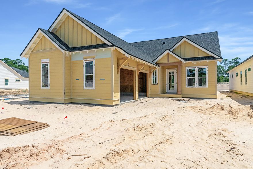 Experience the perfect blend of modern luxury and serene natural surroundings in this new construction home in Powell Landing West in the Watersound Origins community. Anticipated to be complete Oct. '25, the Cyra floor plan on home site PLW 36 by Arkon Group, offers 3 bedrooms, 3.5 bathrooms, a study, and 2,213 square feet of thoughtfully designed living space. Designed for both comfort and style, this home boasts premium engineered wood floors throughout, upgraded tile accents, and an extended kitchen island perfect for entertaining. The chef's kitchen features high-end stainless steel appliances, stacked cabinets to the ceiling with elegant lighting, tile backsplash, and a spacious open layout that seamlessly connects to the living and dining areas. Large slider doors open the living room up to the expansive screened rear porch, where a cozy fireplace creates an inviting outdoor retreat. The primary suite includes a spa-like bathroom and a walk-in closet, while two additional guest bedrooms each have en-suite bathrooms for privacy. A gas lantern on the front porch adds timeless charm, welcoming you home in true Southern style. With 435 sq ft of covered porches, a 2-car garage, and high-end finishes throughout, this home is designed to maximize luxury and livability.

Experience refined coastal living in one of Watersound Origins most sought-after neighborhoods nestled alongside Lake Powell. The Watersound Origins community offers an unparalleled lifestyle in South Walton, exceptional amenities, notoriously friendly and welcoming atmosphere, zero short-term rentals, and close proximity to all that 30A and Inlet Beach has to offer. Enjoy the zero-entry pool, playground, sports courts, and fitness center at the Village Commons, play a round of golf or foot golf at the Origins Golf Course, or take a walk along the many miles of walking and biking trails that wind all throughout the neighborhood! 

The new Watersound Town Center located at the entrance to the community offers several fantastic dining options (casual and formal), medical services, Starbucks, Publix, a Pavilion that hosts events year round, and more!