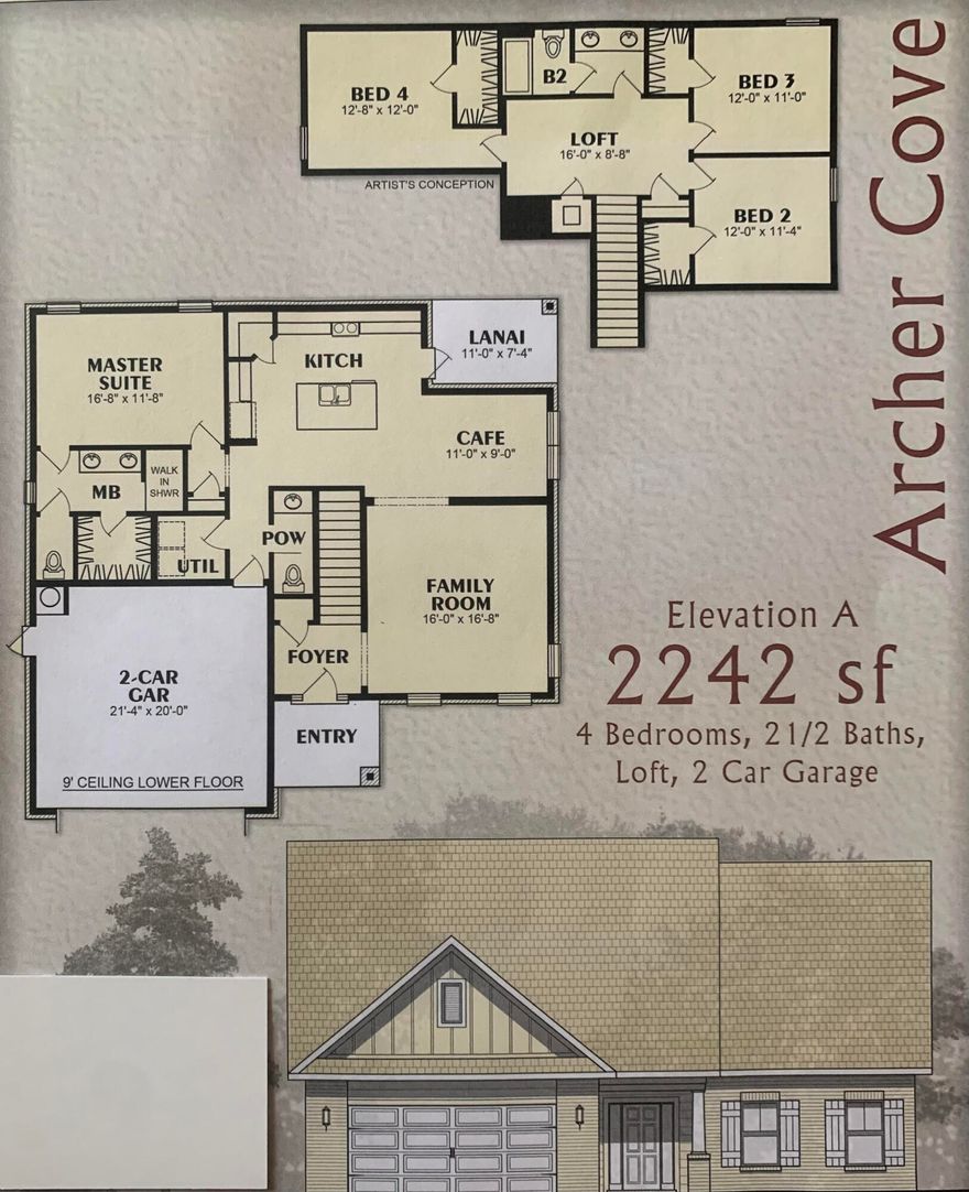 *New Community in East Navarre * Estimated Completion February 2024 *2x6 Exterior Construction * 4BR/2 Baths & 1/2 Bath  * 1st Floor Living Areas feature Click n Lock LVP Hard Surface Flooring * Kitchen Features: Granite Countertops, Large Island, Shaker Style Cabinets, Stainless Steel Appliances & Walk in Pantry * Breakfast Cafe * 1st Floor Master Suite Features: Builder's Signature Zero Entry All Tile Walk in Shower, Double Granite Vanities & Walk-in Closet  * All Baths with Tile Flooring & Granite Tops * 2nd Floor & Bedrooms have Carpet * Separate Utility Rm * Covered Entry & Rear Lanai * Lawn Pump & Irrigation * Builder & 10 Year Structural 'Maverick' Home Warranty Included * Underground Utilities & Street Lights * BUILDER PAYS MOST CLOSING COSTS WITH PREFERRED LENDER *