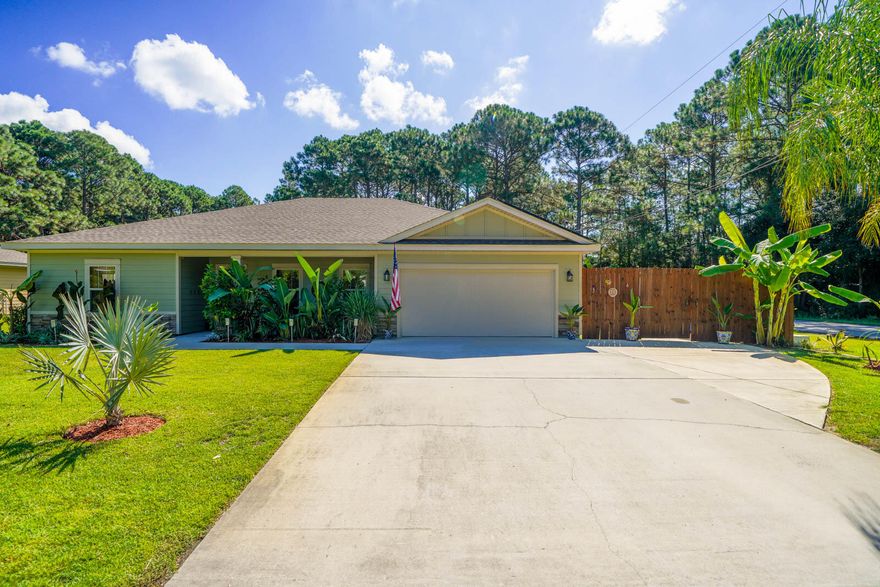 This stunning 4-bedroom, 2-bathroom home is a must-see for anyone in search of luxury living close to the beach. Beautifully designed with high-end finishes and modern appliances. This home is perfect for families or professionals looking for both space and style. Large open floor plan allowing you to relax and enjoy comfort in style. Each bedroom offers comfort and privacy, with plush carpeting and plenty of closet space. The master suite boasts a walk-in closet and en-suite bathroom with dual vanities and a walk-shower.Step outside to a private backyard oasis surrounded by lush greenery, and palm trees that set the mood for summer barbecues, bonfires or simply enjoying the summer evenings and unwinding after a long day. No HOA here! so you will be allowed to park your boat or RV on the extra driveway that has been poured alongside the house.
Not only does this home feature style but it is also Eco-friendly! This stunning property boasts solar panels and a Gas-powered Generac generator system, allowing you to live sustainably without sacrificing comfort, you can rest easy knowing that you'll always have power even when others do not! 
This property offers easy access to local shops, restaurants, and parks.  It's as close as walking, jogging, bike riding, or a golf cart ride away!
This home truly has it all.
Don't miss out on the opportunity to make it yours!


