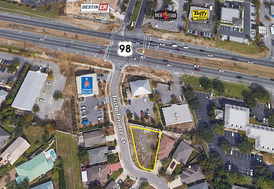 PRICE REDUCED! Great homesite in Destin, Florida, located in the quaint and centralized community of Trista Terrace, conveniently accessible from Highway 98 at the neighborhood's traffic light. A property survey is uploaded. Buyer must verify all information and specifications.