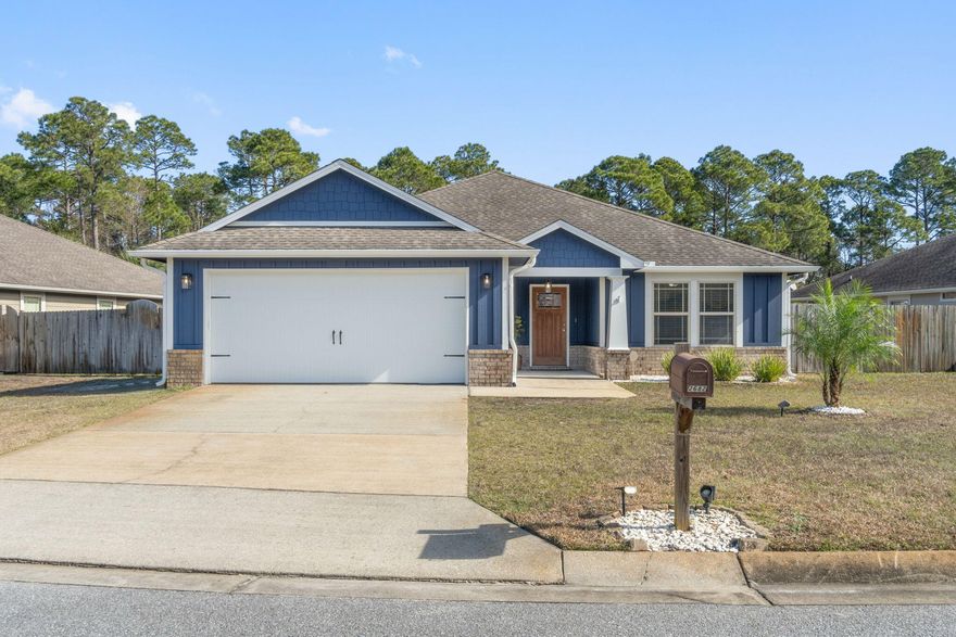 Turn-Key 4-Bedroom Home with No HOA - Located in The Cottages at East River neighborhood, only 10 minutes from the beach! Exterior features include: Newly painted, updated lighting, tropical landscaping, and a huge backyard with room for a pool, workshop, greenhouse, animals or all of the above! You can create an entire homestead. Interior features include: 11 ft. ceilings, crown molding, large bedrooms, granite countertops, maple cabinetry, built-ins, custom closet systems, and a spacious kitchen with a breakfast bar and dining area. Enjoy slow mornings sipping coffee on the covered back patio, overlooking a majestic pine forest and stunning sunrise views. This home feels like beach days, sunshine, and love. The possibilities are endless. This is a must see! Additional highlights include a massive TV, washer/dryer, study desk, and a super cool murphy bed that can be included in the sale, just ask! Buyer to verify all data, information, and/or dimensions provided herein and deemed important to buyer. 
