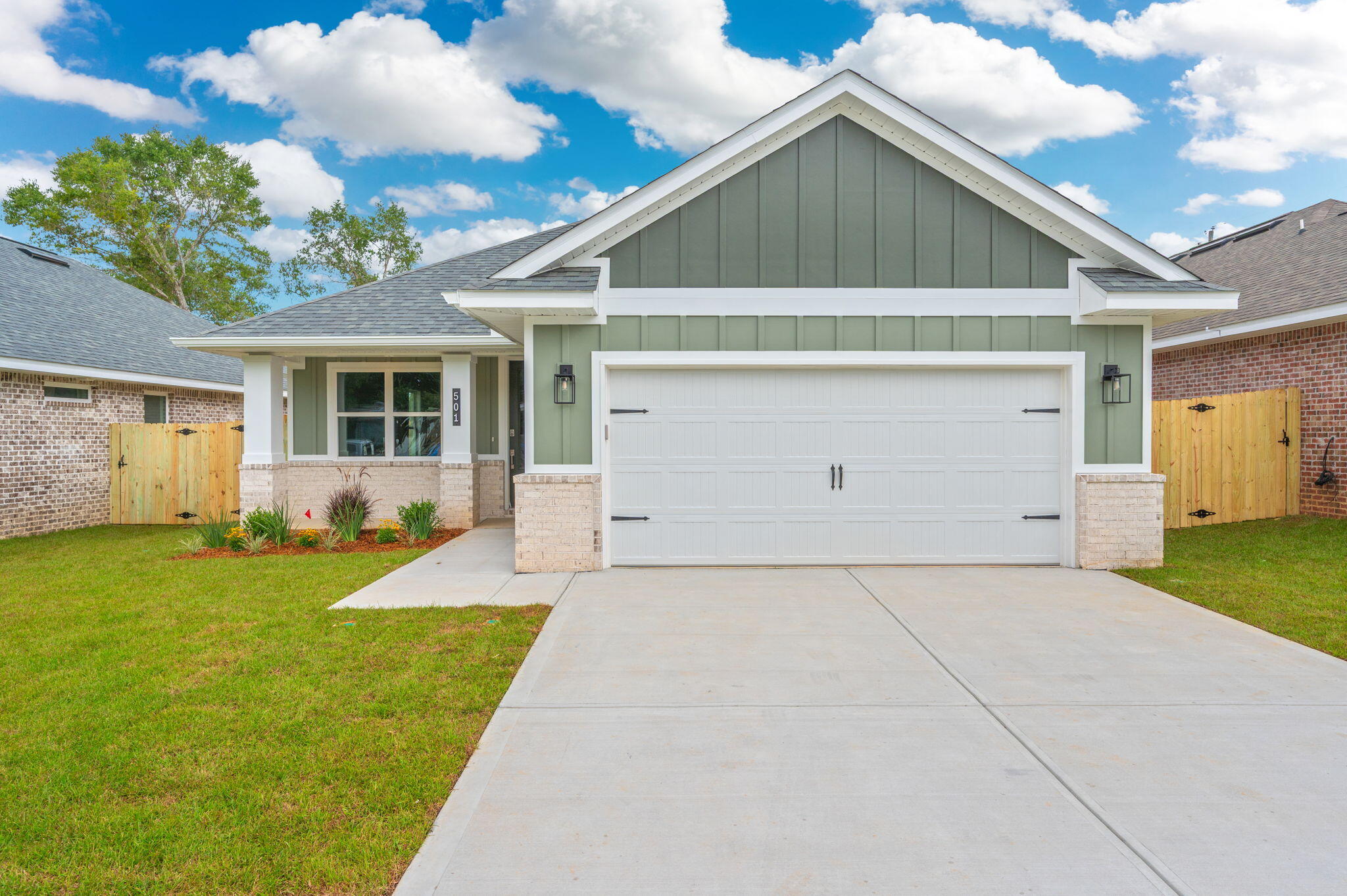 Don't miss out on the opportunity to purchase 1 of the 12 brand new homes located in Fort Walton Beach, Fl. SELLER IS OFFERING UP TO $8,000.00 TOWARDS BUYER CC, PRE-PAIDS, AND /OR RATE BUYDOWNS. Welcome home to this gorgeous 3-bedroom 2 bath home centrally located to air force bases, shopping, entertainment, and the beautiful white sandy beaches of the Emerald Coast. Check out this spacious open plan as you walk in the front door. Plenty of room for entertaining guest and family. This beautiful kitchen offers quartz breakfast bar, beautiful kitchen cabinetry and large walk-in pantry. Enjoy this master bedroom with a fabulous garden tub, walk-in shower, double sink quartz vanities. This walk-in closet is so large and spacious. For all those summer barbecues this back porch lanai and backyard will be wonderful to enjoy with family and friends.
Make the fabulous home yours today. Buyer to verify all areas of importance including lot size, room measurements, zoning.