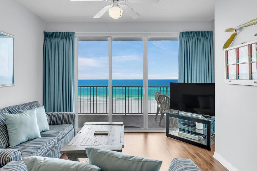 IT'S ALL ABOUT THE VIEW! This floor plan is very desirable, being a 2 bedroom + bunk room and 2 full baths, AND IT COMES WITH ASSIGNED-COVERED PARKING AND AN EXTRA STORAGE BIN. The second bedroom is large enough for two full-size beds. The condo even comes with a big laundry room. It accommodates many guests AND the water heater, washer, dishwasher and refrigerator were recently replaced. Enjoy the view while taking in the salt air breezes on the balcony that is accessible from the living room and master bedroom. You can even enjoy the fireworks in season from the balcony. This property has not been rented but is a GREAT investment property. Gulf Dunes offers 425' of gulf front property, two pools (one heated seasonally), fitness area, tennis court and BBQ area. The resort is located on Okaloosa Island that offers lots of great restaurant, shops and entertainment fun for everyone. Don't miss out - schedule your showing now.